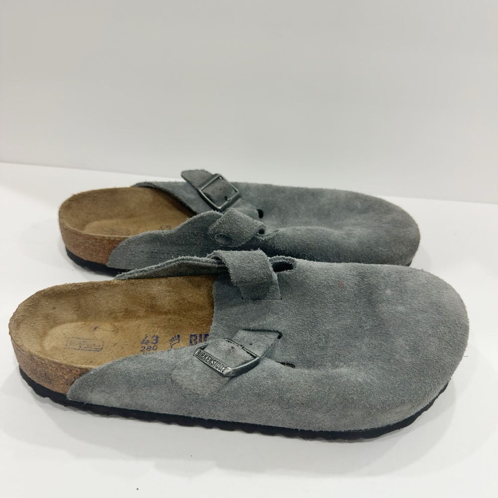 Birkenstock SoftBed Boston Clogs Soft Suede Men’s Sandals - Picture 4 of 8